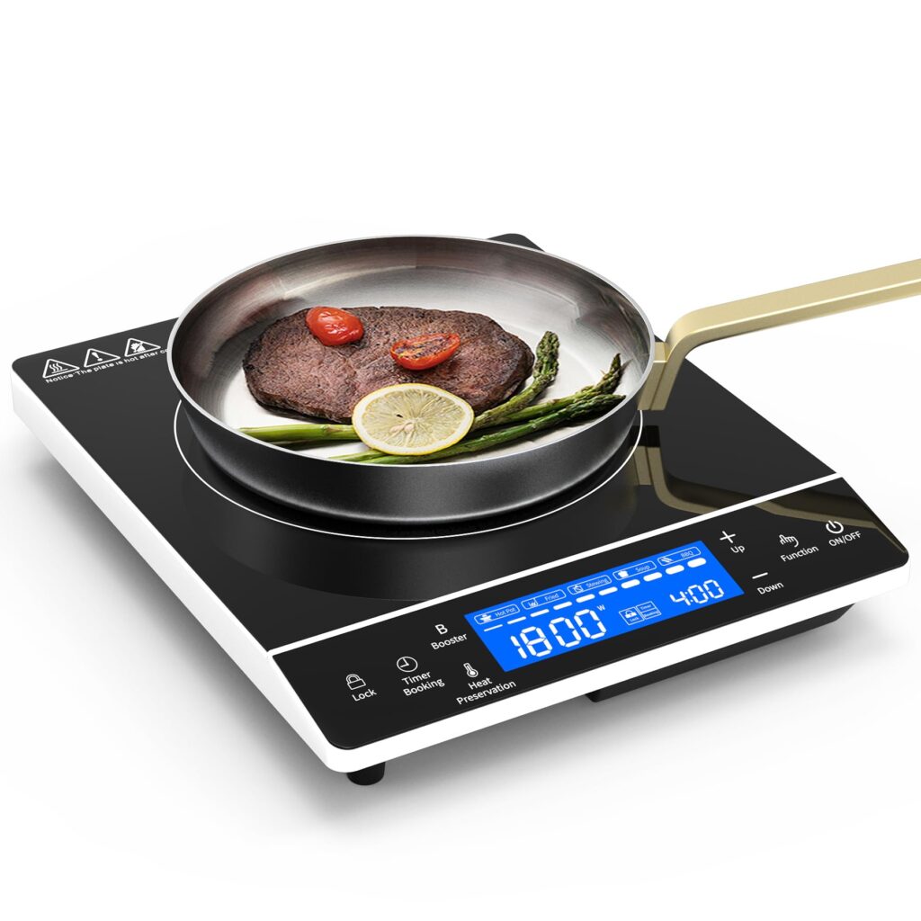2000W Portable Induction Cooktop, Fast Heating Electric Countertop Burner, Black